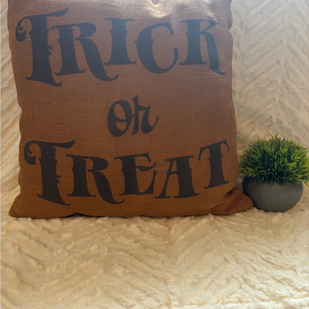 Brown Trick or Treat Pillow